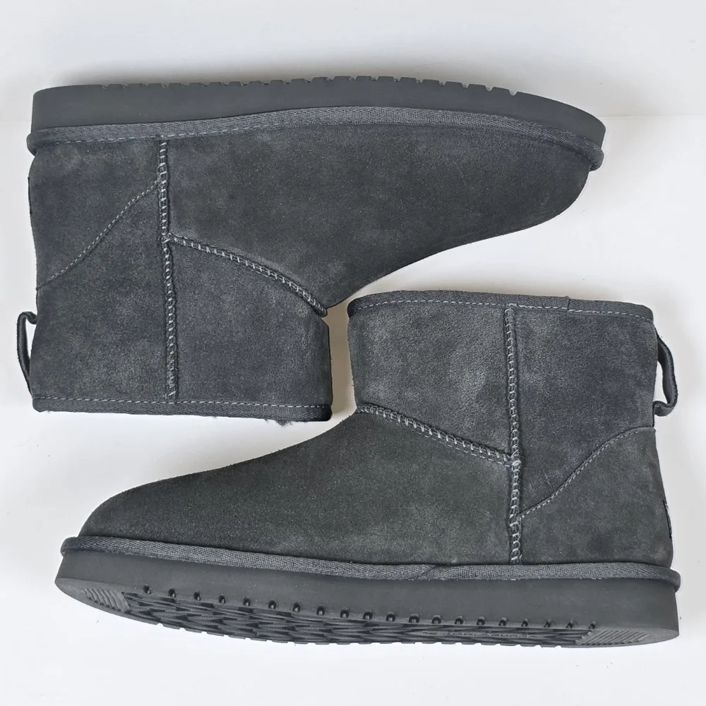 Koolaburra by UGG Koola Mini ll Suede Ankle Boots Pull On Gray Women's US 10